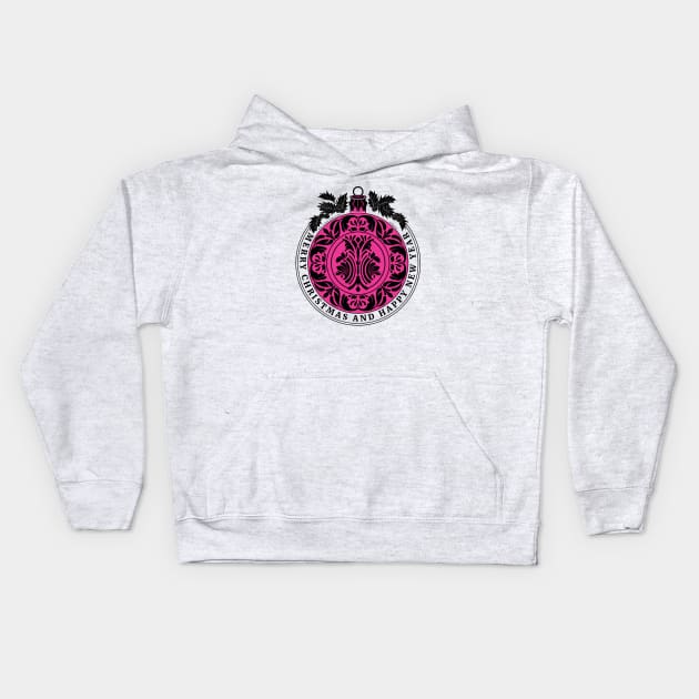 Pink Christmas Ornament. Kids Hoodie by vjvgraphiks